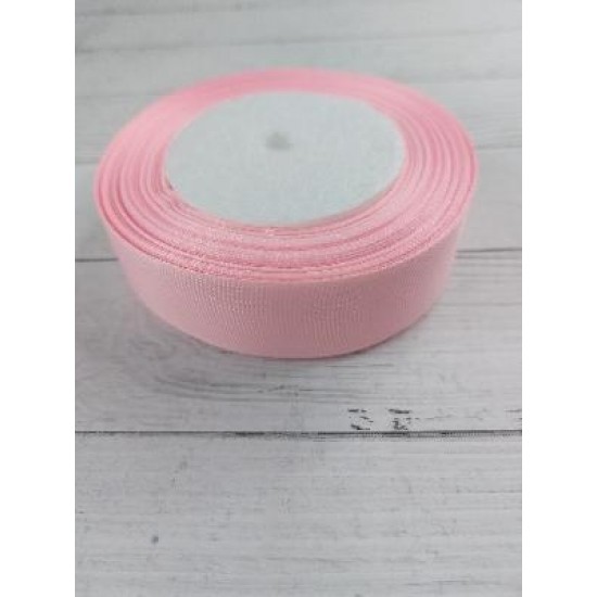 Лента репсовая однотонная 2,5 см*20 ярдов цв. розовый, цена за катушку